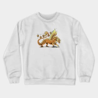 Fierce Yellow Oriental Lion Dragon Crewneck Sweatshirt